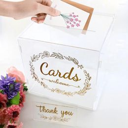 Boîtes à cartes de mariage en acrylique avec serrure, fournitures de fête transparentes, applicables à la réception, remise de diplôme, anniversaire, réception-cadeau pour bébé