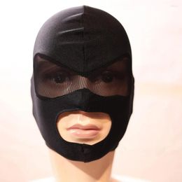 Feestbenodigdheden volwassenen zwarte kap maskers mesh blinddoek open mondhoofddeksel volledig gezicht masker voor rollenspel games cosplay club kostuum rekwisieten