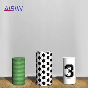 Fournitures de fête Aibiin Cylinder Couverture de couverture de football Green Green Green Custom 3rd Birthday Decor Cake Dessert Circular Column
