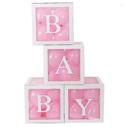 Feestbenodigdheden alfabet aangepaste transparante doos baby shower boy girl bruiloft 1e verjaardag decoratie kinderen babyshower ballon