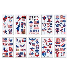 Fournions de fête tatouages de drapeau américain Indépendance Jour du visage Autonie du bras Autocollants corporels Art United States Convient9854919