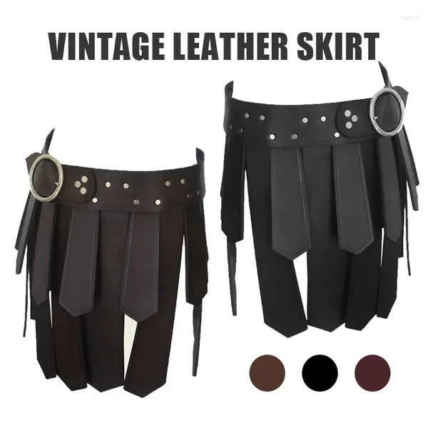 Fournitures de fête Ceinture de combat de gladiateur de la Légion romaine antique Jupe gothique Steampunk Armure en cuir PU Costume de cosplay grec médiéval pour hommes et femmes