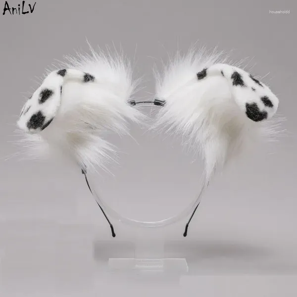 AniLV – bandeau de chien à oreilles pliées, fournitures de fête, mignon dalmatiens, couvre-chef d'animal, Cosplay