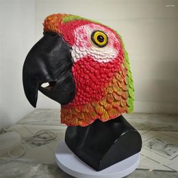 Fournions de fête Animal Parrot Mask Halloween Cosplay Costume Costumes réaliste couverture de tête de latex Funny Bird