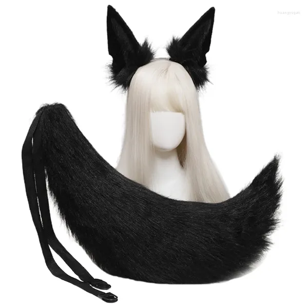 Party Supplies Animal Wolf Ears Bandbands Tail pour femmes Cosplay Halloween Hair Prop