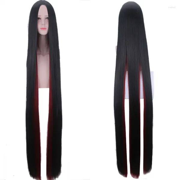 Fournitures de fête Anime 150 cm Terre du Lustrous Cosplay Costume Perruques Pour Femmes Houseki No Kuni Bort Noir Vin Rouge Perruque De Cheveux Raides