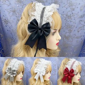 Feestvoorraden Anime Cosplay Hoofdband Lolita Hoofdkleding KC Sweet Hair Ornament Handmade Lace Bow Accessories