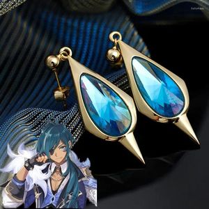 Fournitures de fête Anime Genshin Impact Kaeya Cosplay boucles d'oreilles accessoires crochet d'oreille goujon Costume cadeaux une paire accessoire