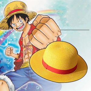 Suministros de fiesta Anime Monkey D.Luffy sombrero de paja Cosplay gorras de dibujos animados verano sombrilla accesorios para padres e hijos Luffy