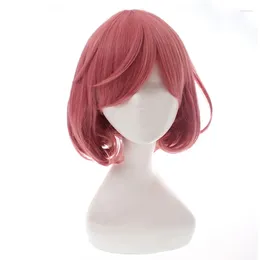Party Supplies Anime Noragami Ebisu Kofuku Cosplay Wig Short Pink Heat Reistant Synthetic Hair Wigs Cap Danganronpa