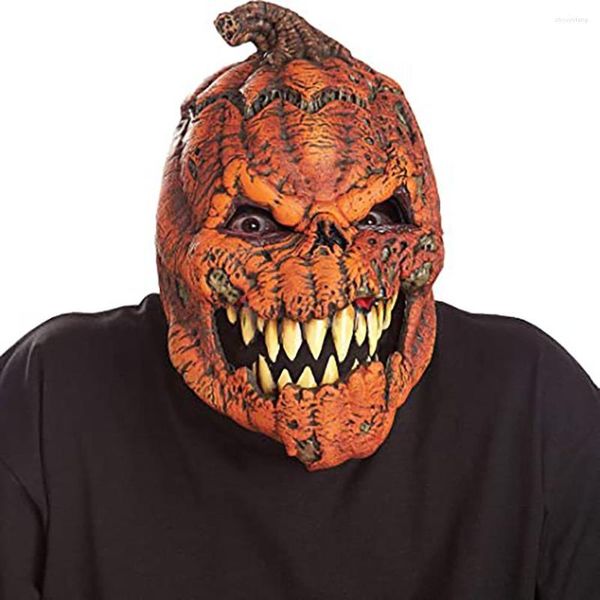 Suministros de fiesta Anime calabaza aterradora máscara de Halloween divertido Horror adulto Cosplay máscaras de látex accesorios máscara