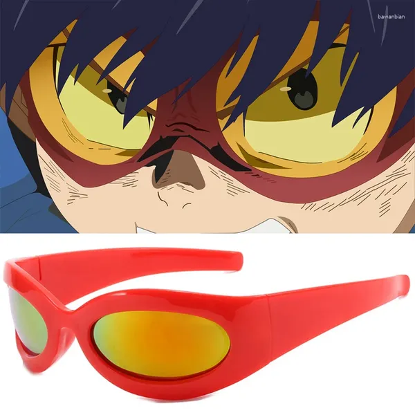 Fournitures de fête Anime Tengen Toppa Gurren Lagann Simon Cosplay lunettes adulte unisexe rouge lunettes de soleil Halloween Costume accessoire accessoires