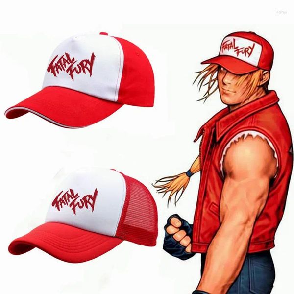 Fournitures de fête Anime Terry Bogard même couvre-chef Cosplay camionneur maille chapeau coton casquette de Baseball hommes femmes Hip Hop cadeau accessoires