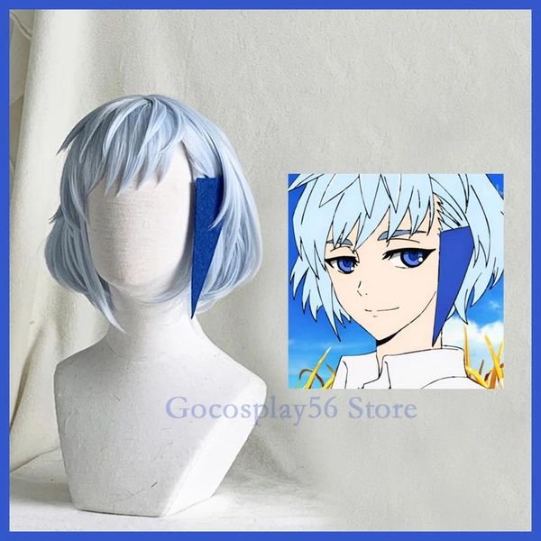 Fournitures de fête Anime tour de dieu Cosplay Aguero Agnes Khun perruque courte bleu cheveux synthétiques adulte Kami No Tou Koon