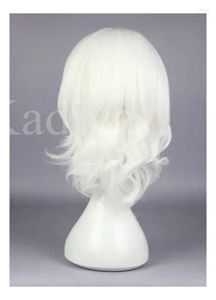 Fournions de fête Anime Blanc Girls courtes Cosplay Wigs Synthetic Hair