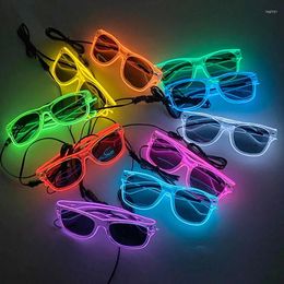 Fournitures de fête, lunettes LED fluorescentes avec lumière, lunettes de soleil lumineuses, accessoires de nuit pour Bar et poule, néon brillant