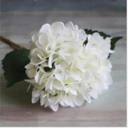 Fournitures de fête Tête de fleur d'hortensia artificielle 47 cm Fausse soie Hortensias au toucher réel 11 couleurs pour centres de table de mariage Accueil BJ
