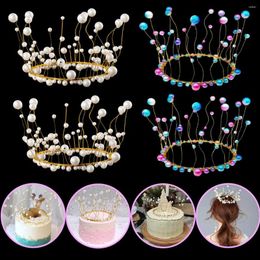 Fournitures de fête, couronne de perles d'anniversaire, décoration de gâteau à thème princesse, Cupcake de noël, mariage, noël enfichable