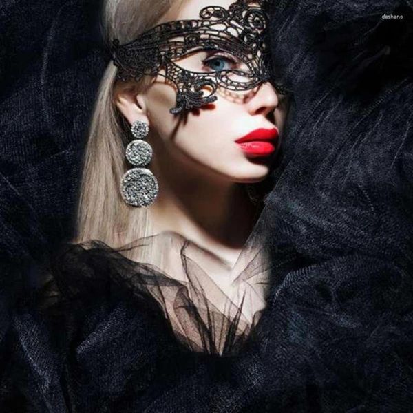 Fournions de fête Couleur noire Sexy Femmes Masque Masquerade en dentelle pour carnaval Halloween Half Face Cosplay Masques Animal festif