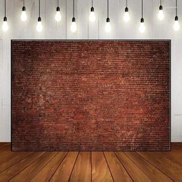 Feestbenodigdheden Brick Wall -thema Rustiek Rood Zwart Vintage Retro -achtergrond achtergrond Geboren Pography Props Decoratie Verjaardag Custom