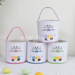 Feestartikelen Bunny Rabbit Easter Basket Kids Boy Girl Egg Hunt Gift Bag Happy Spring Holiday Garden Patio Decoration