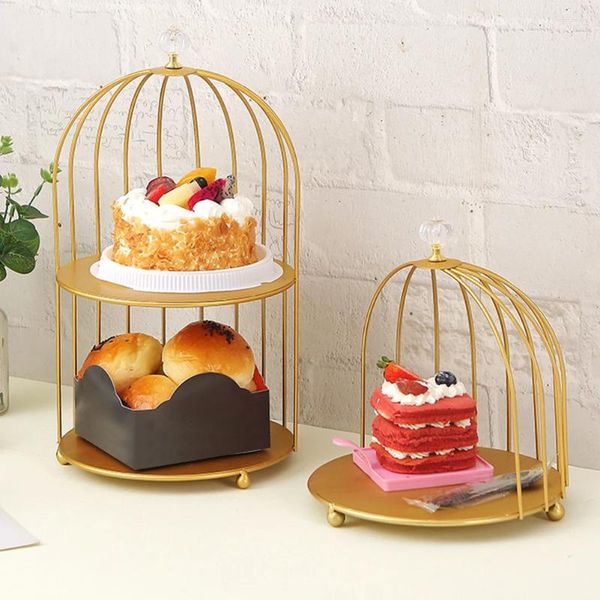 Party Supplies Stand pour la table d'anniversaire Décor DÉCRIPTION DES FRUITS Affichage de mariage Anniversaire Bird Bird Cage Shape Rangement étagères