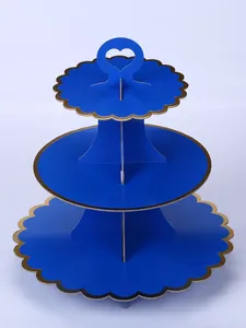 Party Supplies Cake Stand Trois couches d'or Stamping Birthday Decoration accessoires