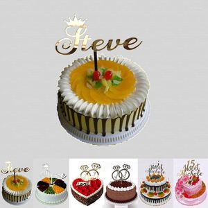 Party Supplies Cake Topper Lettre en acrylique Cupcake pour garçons Birthday Cup Toppers Decorating