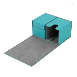Party Supplies Carte Deck Rangement Boîte de rangement en cuir PU solide Close de magnétique Organisation de doublure intérieure douce multifonctionnelle