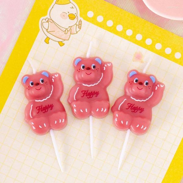 Party Supplies Cartoon Bear Happy Birthdle Bandles Ins Jelly Cake Candle Decoration Enfant's Creative