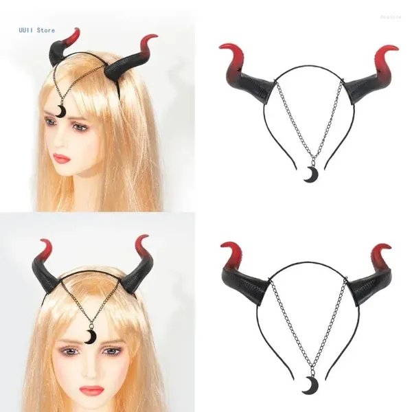 Party Supplies Cartoon Cosplay Costume Coil Hoop Gothic Horn Headwear for Live Show