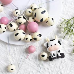 Supplies de fête Cartoon Cow Birthday Cake Topper Farm Animaux Choisissez des décorations pour le thème Baby Shower Kids Boys Girls