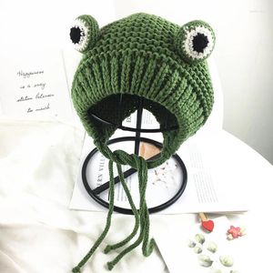 Party Supplies Cartoon Frog Hat à tricot hiver Baft Cap chaud pour gamin et fille mignon Vente de protection de l'oreille Cosplay