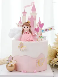 Décoration de gâteau d'anniversaire, fournitures de fête, dessin animé planète Prince petite princesse, décoration de gâteau d'anniversaire, Style conte de fées créatif
