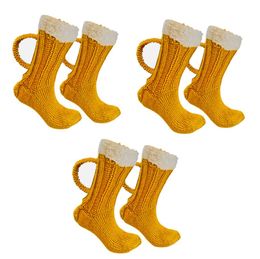 Feestbenodigdheden kerstcartoon 3D bier mok sokken santa eland happy sockings dames unisex vloer socks winter xmas nieuwigheid geschenken