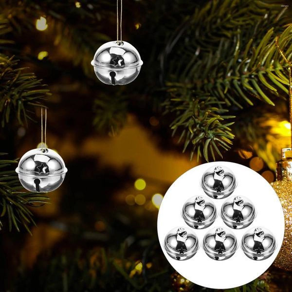 Fournitures de fête Christmas Silver Cutout Jingle Sleigh DIY Bells Ornements Charmes Perles pour animal de compagnie Anneau Femme Decoration Bag