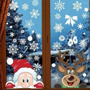 Fournitures de fête Christmas Snowflake Window Cling Sticker for Glass Ordga Decal décoration Holiday Santa Claus Rendeer P J5L3