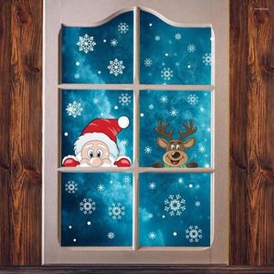 Fournitures de fête Christmas Snowflake Window Cling Sticker for Glass Ordga Decal décoration Vacide Santa Claus Rendeer P C1A5
