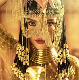 Feestvoorraden Cleopatra Cos Wig Hoofdtooi nachtclub bar Watch Show Dreadlocks Midden-Lengte Europese en Amerikaanse meisjesstijl Anime Headin