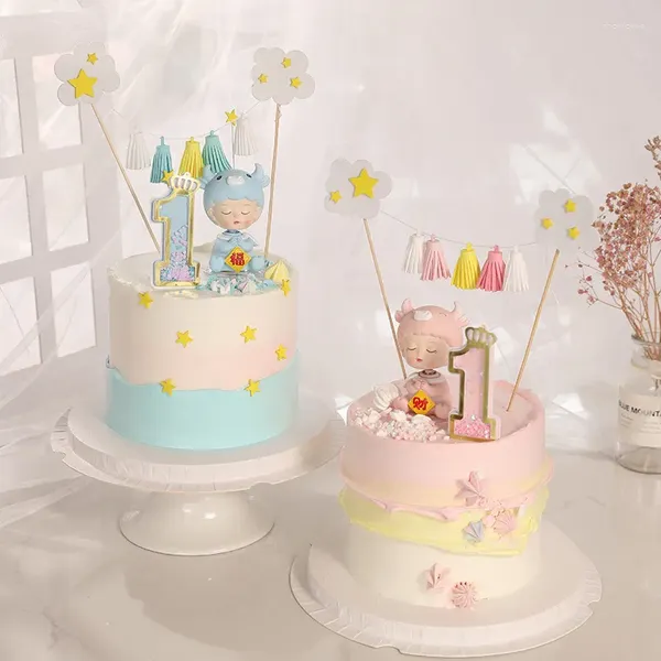 Fournitures de fête Coloré Gland Étoile Anniversaire Toppers Pour Gâteau Enfants Garçon Bébé Fille Anniversaire De Mariage Douche Décoration Accessoires