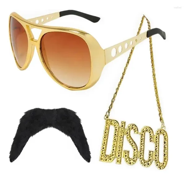 Suministros para fiestas, accesorios para disfraces, conjunto de gafas de sol, collar, bigote para tema