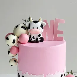 Feestbenodigdheden koe cake topper baby decoraties boerderij douche thema verjaardag voor meisjes jongens