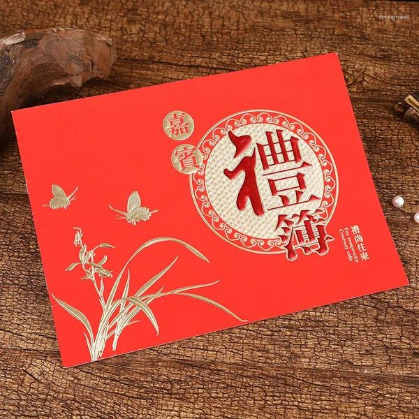 Suministros para fiestas, lista de regalos tradicional de Boda China creativa, regístrese en este libro de nominación de invitados dorado