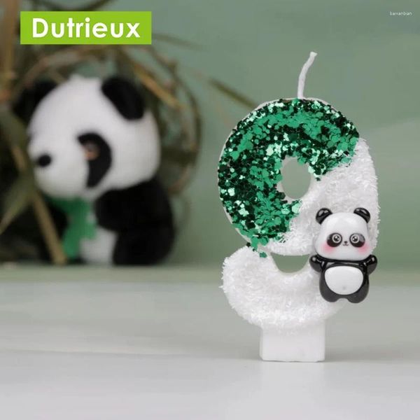 Fournions de fête Bougies numériques créatives mignonnes Panda Birthday Cake Candle Atmosphère Scène Decoration Cadeau