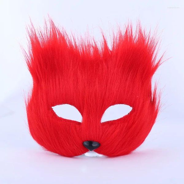 Party Supplies Creative Shape Half Face Eye Mask Sexy Simulate Hair Animals Femmes Halloween Carnival Cosplay Costume accessoires