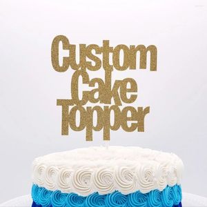 Feestbenodigdheden Custom Birthday Cake Topper |Glitterteken | Gepersonaliseerde naam Verjaardag Welkom Home Est.Bruiloft dec