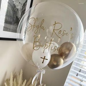 Suministros de fiesta, globo Bobo personalizado, nombre personalizado, burbuja transparente para decoración, globos de comunión, bautizo y bautismo