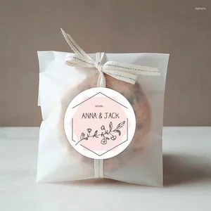 Autocollants personnalisés pour cadeaux de bonbons, fournitures de fête, ajoutez votre nom et votre date, étiquettes de boîte scellées pour Invitations de mariage