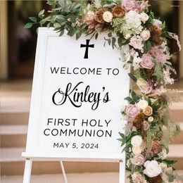 Fournions de fête First Holy Communion Signe de bienvenue Board de mousse personnalisé pour la décoration de toile de fond du baptême catholique