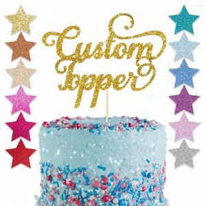 Party Supplies Custom Glitter Cake Topper Personnalisés Tous les mots Nom de l'âge 22 Couleurs différentes